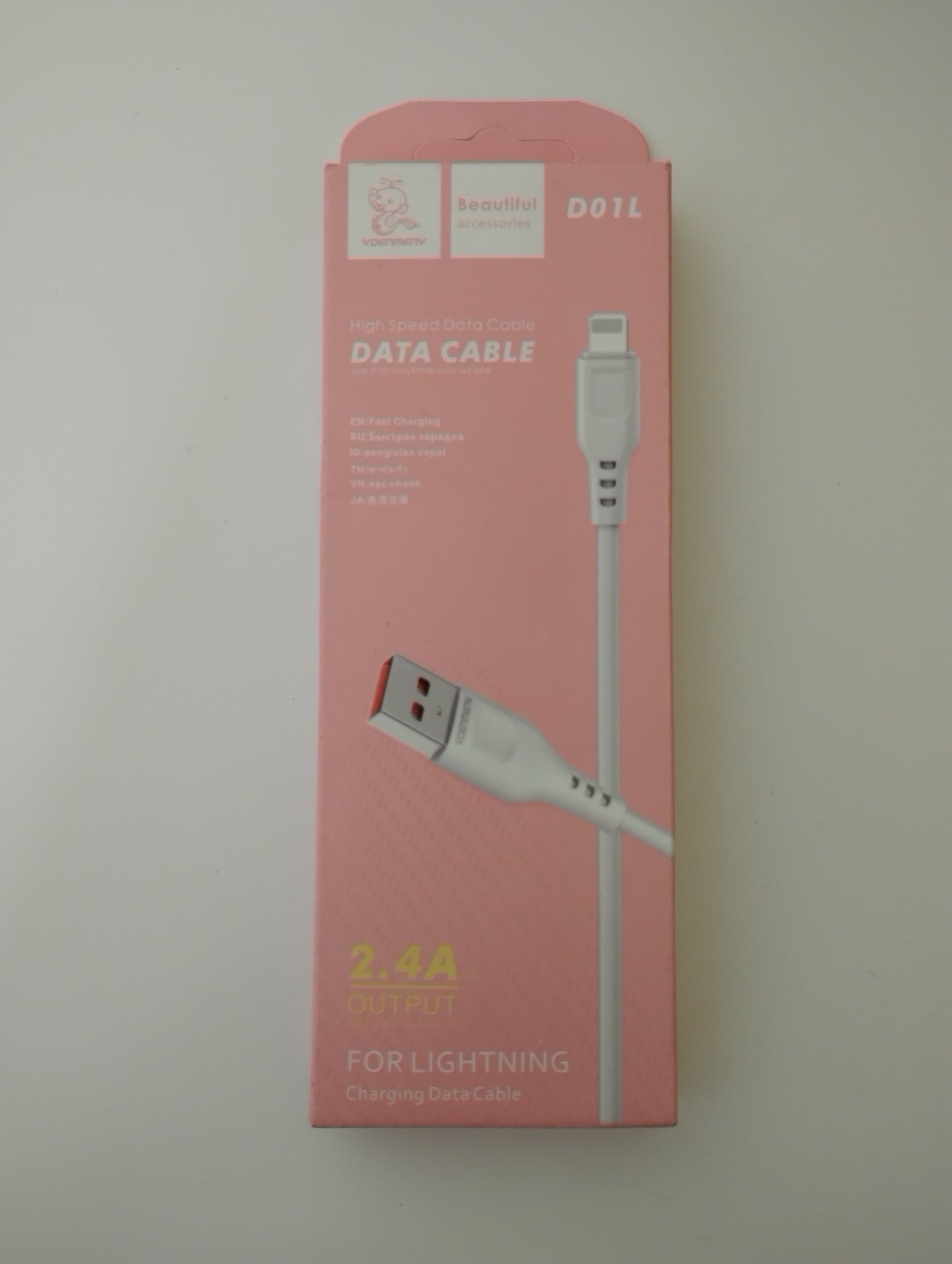 Cable de Datos Lightning  2.4 A Marca Vdenmenv D01L